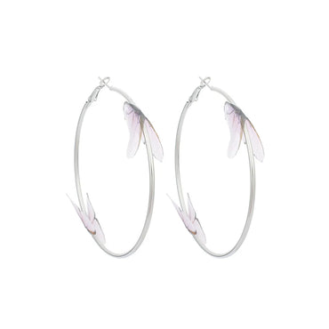 Ig Style Fashion Fabric Butterfly Alloy Hoop Earrings