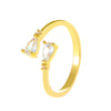 Fashion Geometric Bow Knot Copper Rings Inlay Zircon Copper Rings