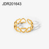 Fashion Geometric Chain Cross Opening Ring For Ladies Stainless Steel With 18K Gold Plated Electroplating