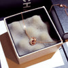 Fashion Geometric Circle Zircon Elegant Short Collarbone Necklace With Copper O Chain For Women