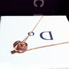 Fashion Geometric Circle Zircon Elegant Short Collarbone Necklace With Copper O Chain For Women