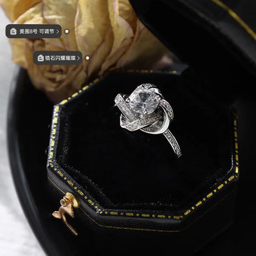 Fashion Geometric Classic Inlaid Zircon Titanium Steel Ring