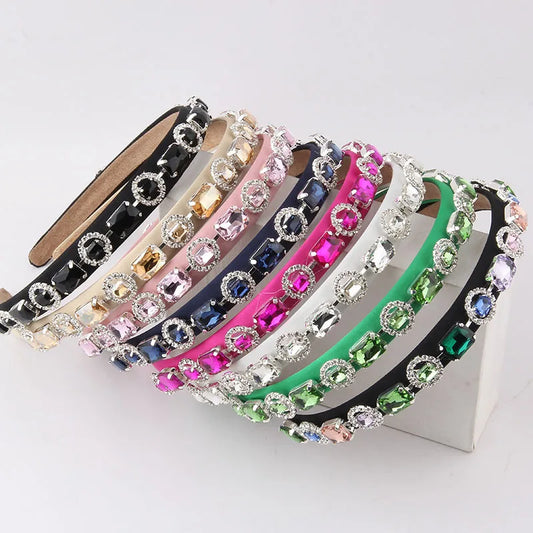 Fashion Geometric Cloth Inlay Rhinestones Hair Band