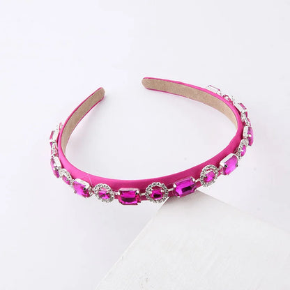 Fashion Geometric Cloth Inlay Rhinestones Hair Band