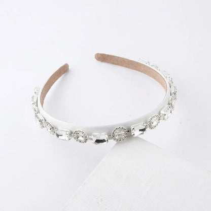 Fashion Geometric Cloth Inlay Rhinestones Hair Band