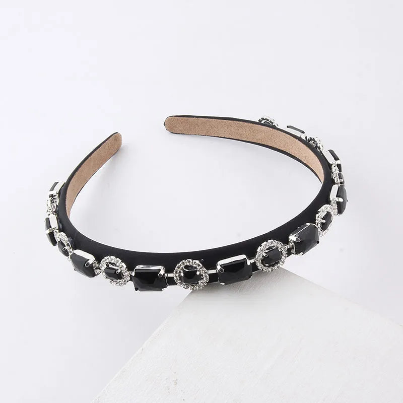 Fashion Geometric Cloth Inlay Rhinestones Hair Band