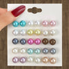 Fashion Geometric Color Round Electroplated Imitation Pearl Alloy Women's Earrings