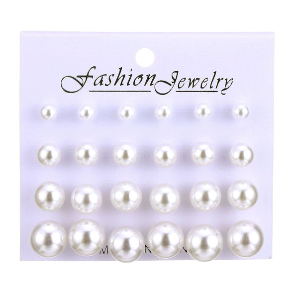 Fashion Geometric Color Round Electroplated Imitation Pearl Alloy Women's Earrings