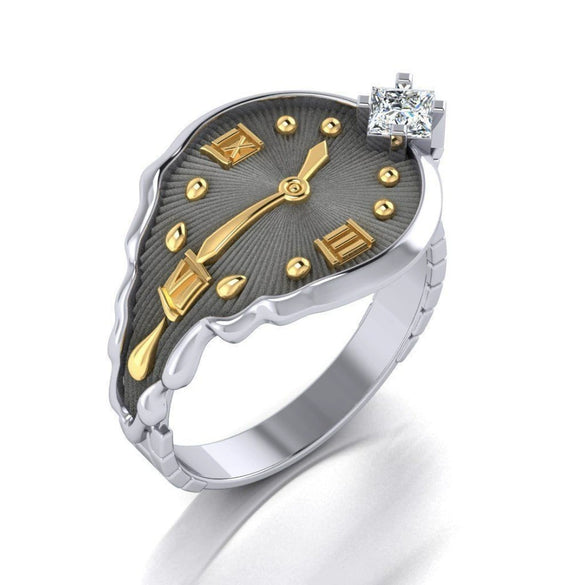 Fashion Geometric Constellation Metal Ring With Rhinestone Inlay Electroplated Unisex Jewelry