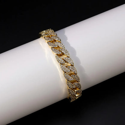 Fashion Geometric Copper Bracelets Gold Plated Zircon Copper Bracelets 1 Piece