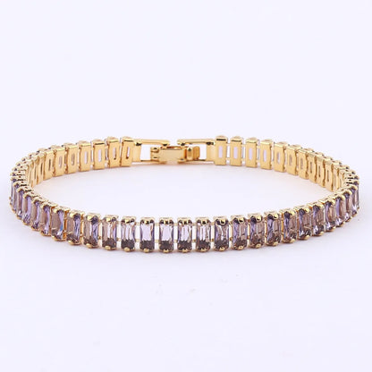 Fashion Geometric Copper Zircon Bracelets In Bulk