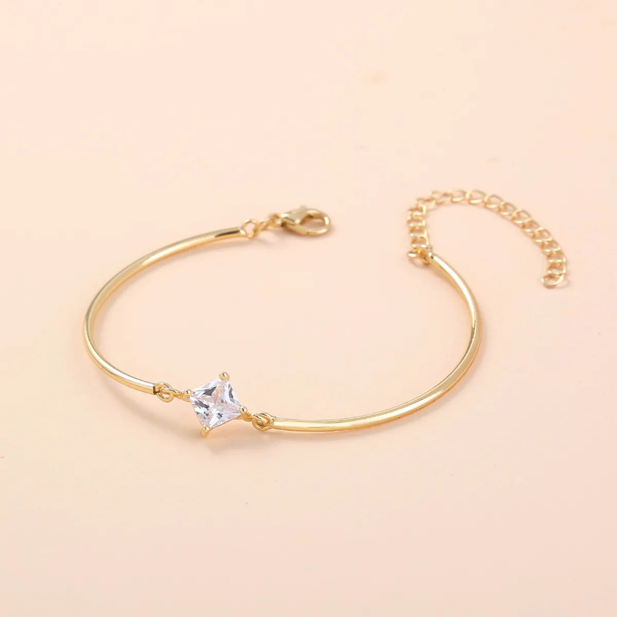 Fashion Geometric Copper Zircon Bracelets In Bulk