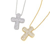 Fashion Geometric Copper Cross Pendant Necklace With Electroplating And Box Chain