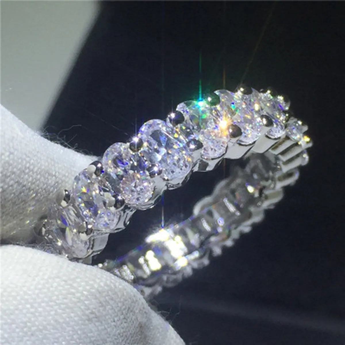 Fashion Geometric Copper Diamond Zircon Rings