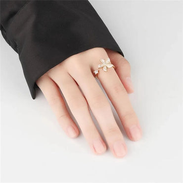 Fashion Geometric Copper Diamond Zircon Rings