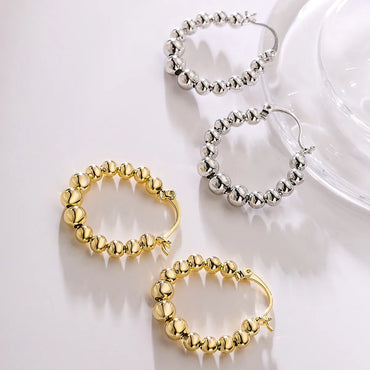 Fashion Geometric Copper Gold Plated Hoop Earrings 1 Pair