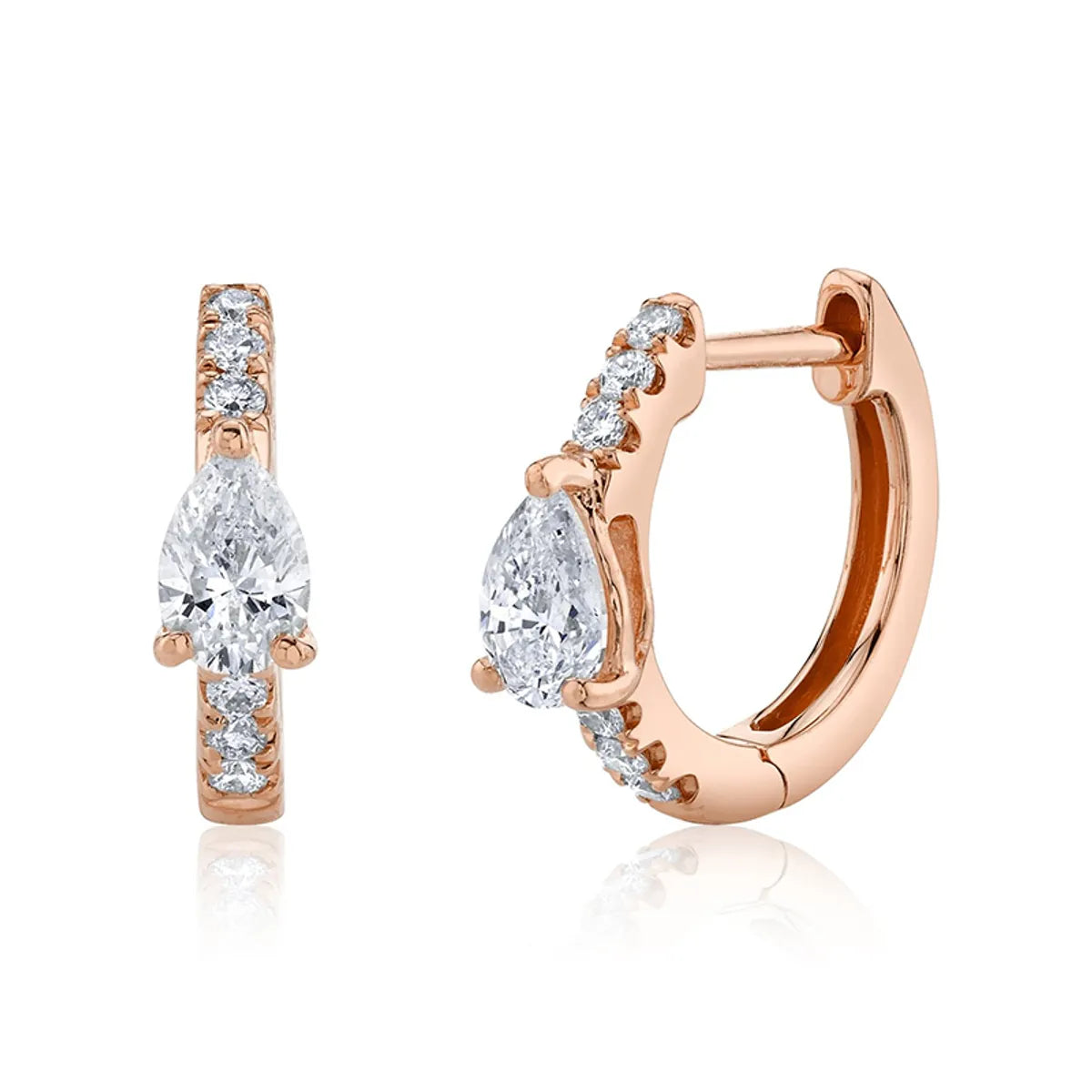 Fashion Geometric Copper Gold Plated Zircon Earrings 1 Pair