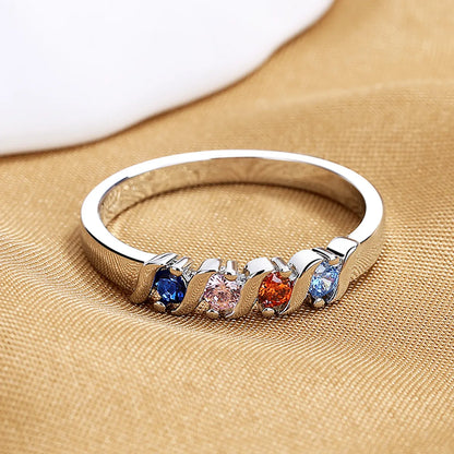 Fashion Geometric Copper Inlaid Zircon Rings