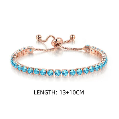 Fashion Geometric Copper Zircon Bracelets In Bulk