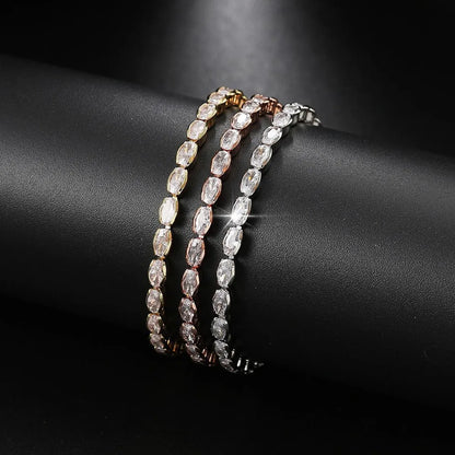 Fashion Geometric Copper Inlay Zircon Bracelets 1 Piece