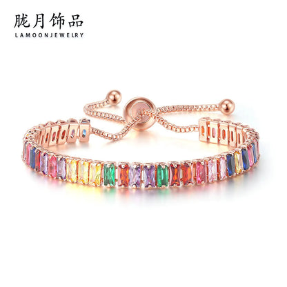 Fashion Geometric Copper Inlay Zircon Bracelets 1 Piece