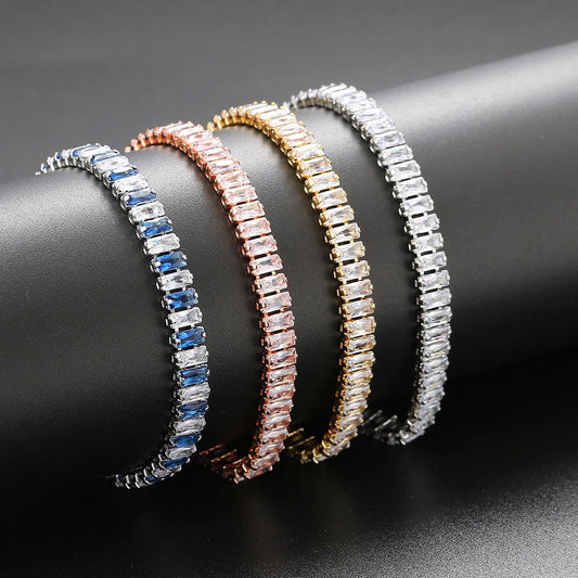 Fashion Geometric Copper Inlay Zircon Bracelets 1 Piece