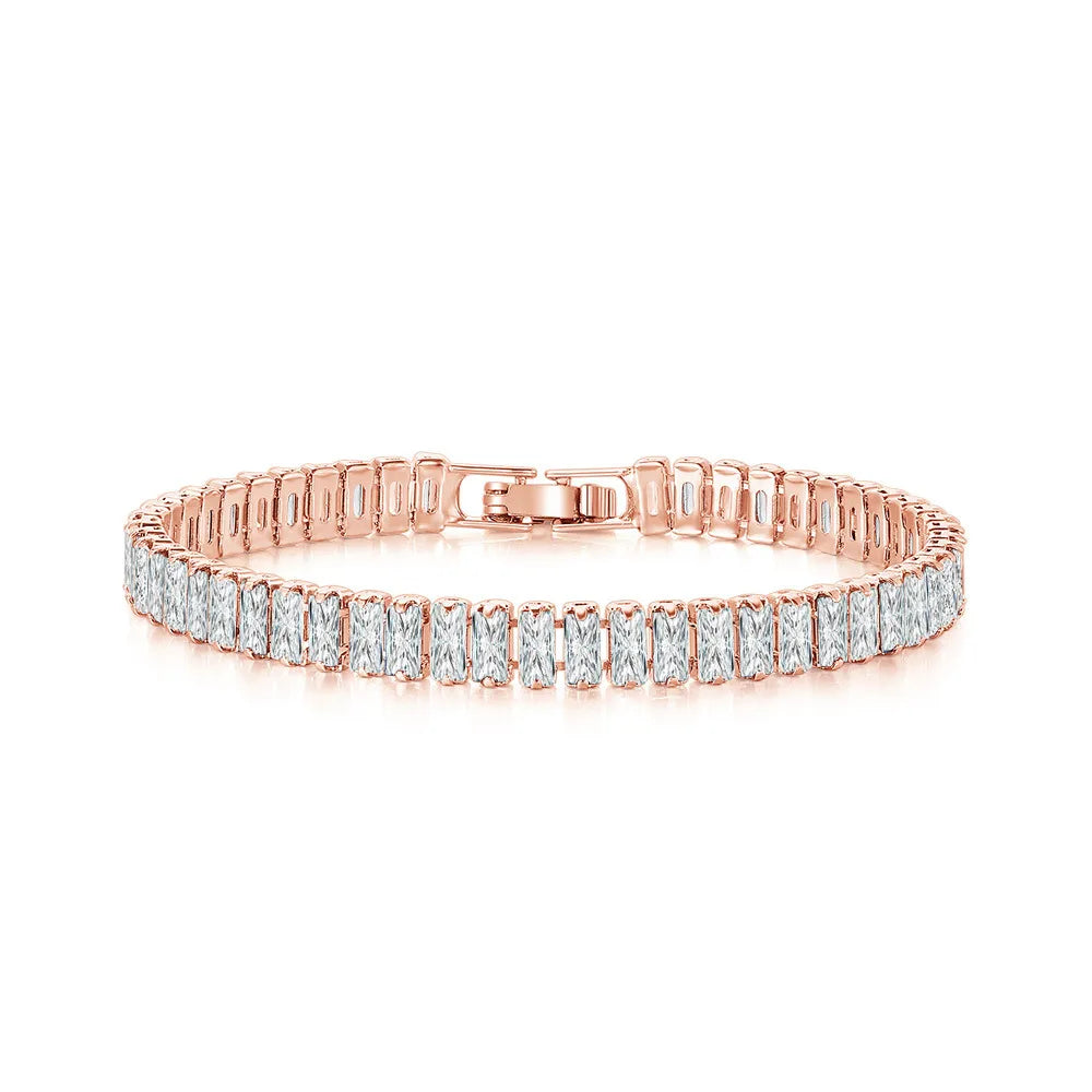 Fashion Geometric Copper Inlay Zircon Bracelets 1 Piece