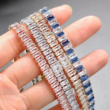 Fashion Geometric Copper Inlay Zircon Bracelets 1 Piece