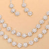 Fashion Geometric Copper Inlay Zircon Earrings Necklace 1 Set