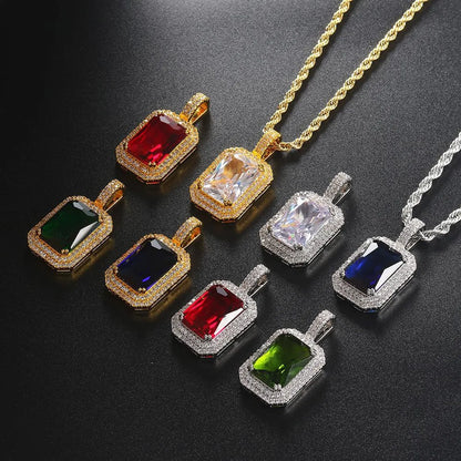 Fashion Geometric Copper Inlay Zircon Pendant Necklace 1 Piece