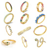 Fashion Geometric Copper Inlay Zircon Rings 1 Piece
