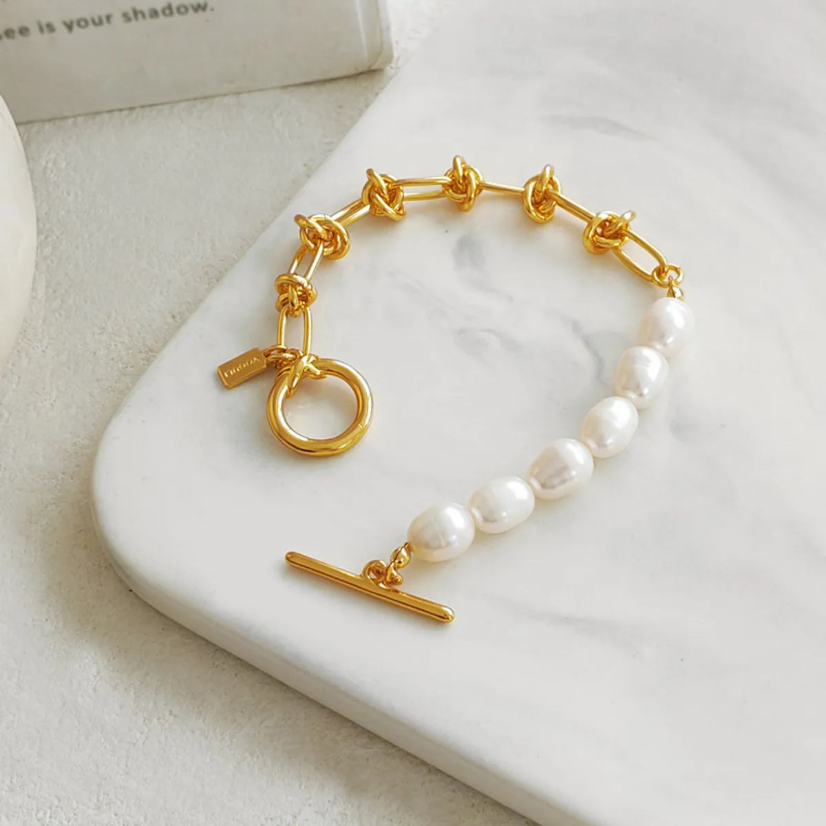 Fashion Geometric Copper Pearl Bracelets 1 Piece