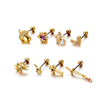 Fashion Geometric Copper Plating Ear Studs