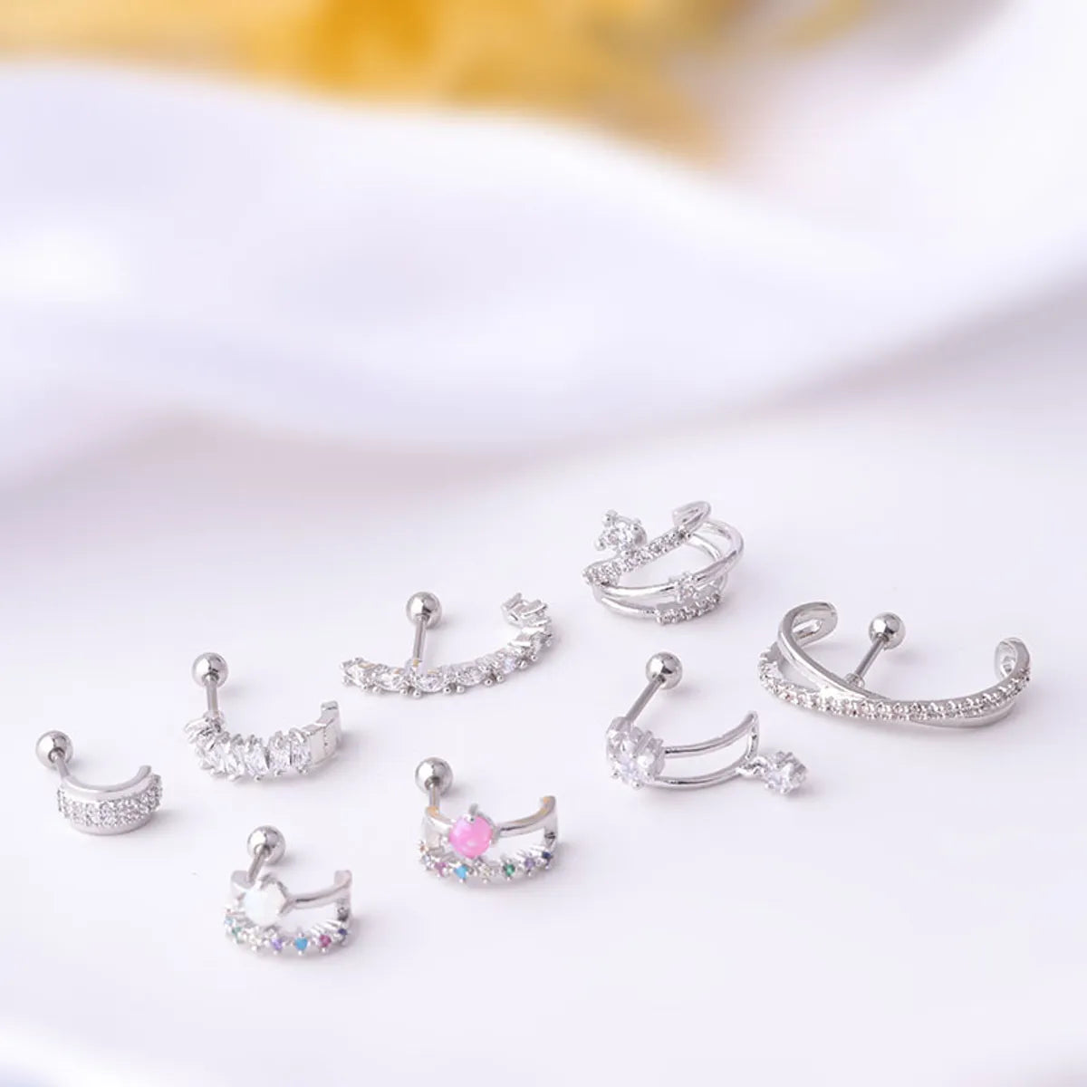 Fashion Geometric Plating Inlay Copper Zircon Ear Studs