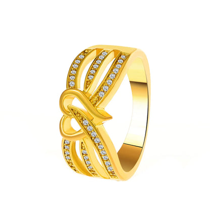 Fashion Geometric Copper Plating Rhinestone Open Ring