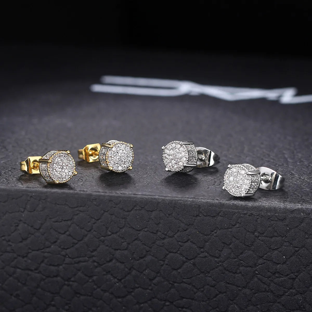 Fashion Geometric Copper Plating Zircon Ear Studs 1 Pair