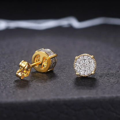 Fashion Geometric Copper Plating Zircon Ear Studs 1 Pair