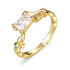 Fashion Geometric Copper Plating Zircon Open Ring