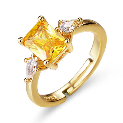 Fashion Geometric Copper Plating Zircon Open Ring