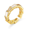 Fashion Geometric Copper Plating Zircon Open Ring