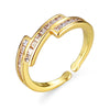 Fashion Geometric Copper Plating Zircon Open Ring