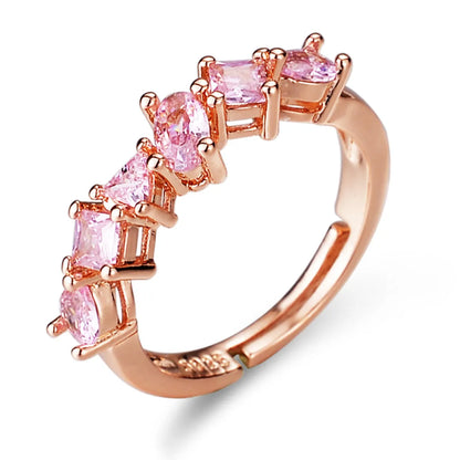 Fashion Geometric Copper Plating Zircon Open Ring