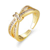 Fashion Geometric Copper Plating Zircon Open Ring