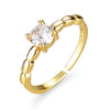 Fashion Geometric Copper Plating Zircon Open Ring