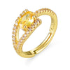 Fashion Geometric Copper Plating Zircon Open Ring