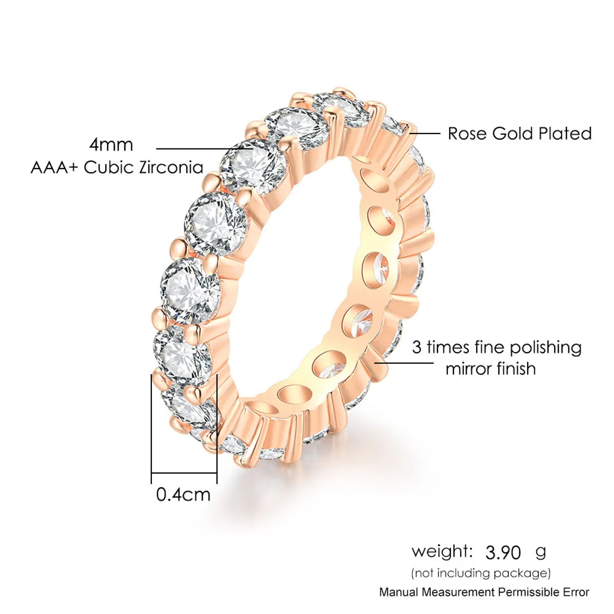 Fashion Geometric Copper Zircon Rings In Bulk