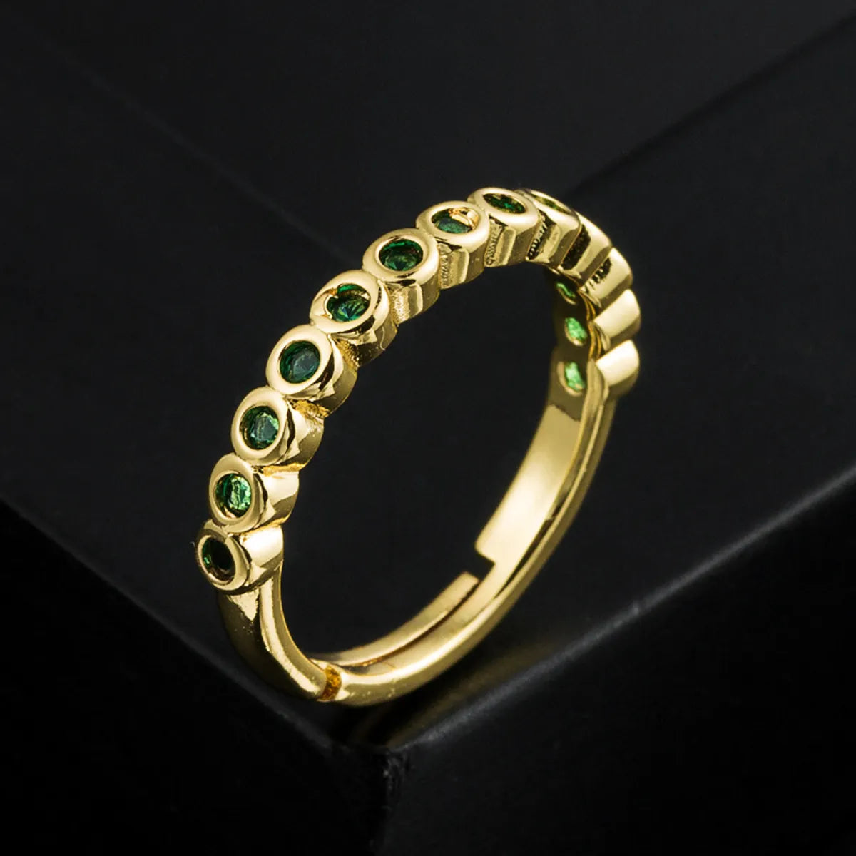 Fashion Geometric Copper Rings Inlay Zircon Copper Rings