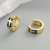 Fashion Geometric Cross And Circle Earrings For Women In S925 Sterling Silver With Electroplated Finish