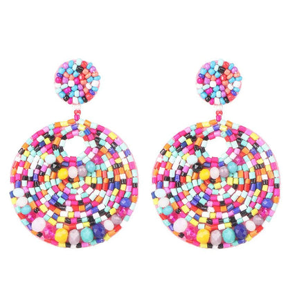 Fashion Geometric Imitated Crystal Rice Beads National Wind Earrings Nhjj139827