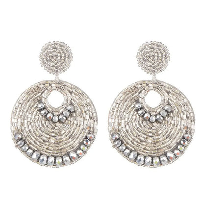 Fashion Geometric Imitated Crystal Rice Beads National Wind Earrings Nhjj139827